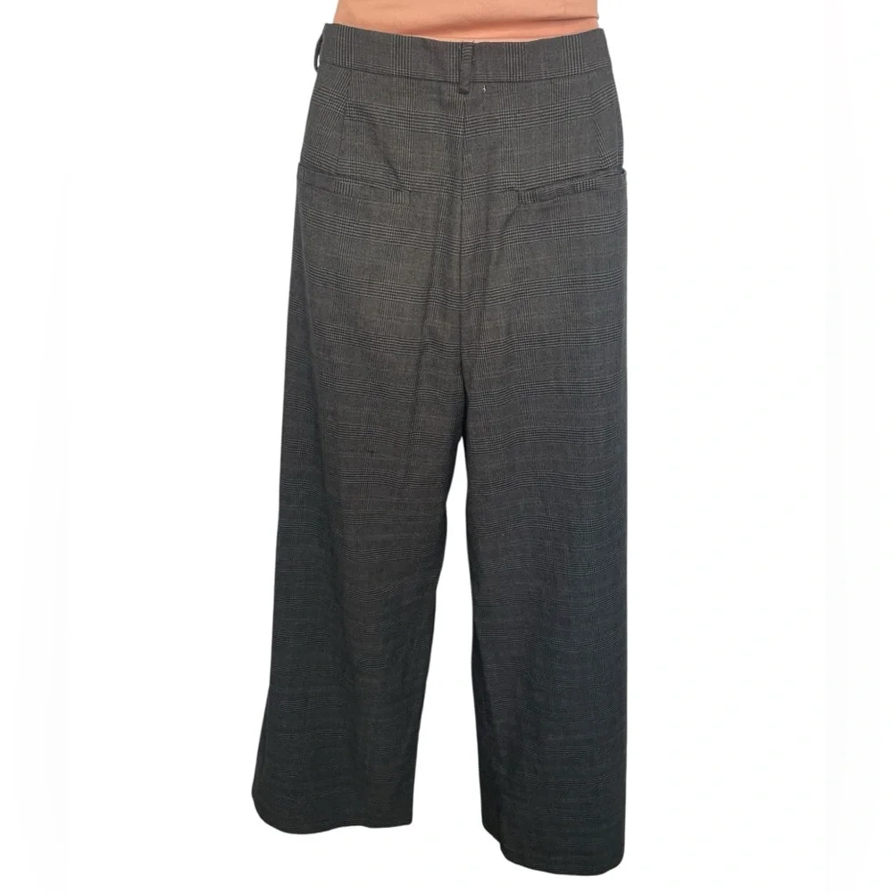 π Kendall & Kylie Gray/Blue Plaid Wide-Leg Trousers - Size Large - Picture 7 of 13
